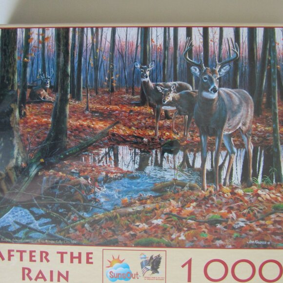 After the Rain SunsOut New Jigsaw Puzzle Animal Wild Deer 1000 pieces #46556 - Picture 3 of 8
